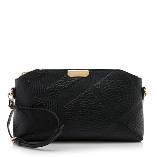 Burberry Embossed Leather Check Chichester Clutch