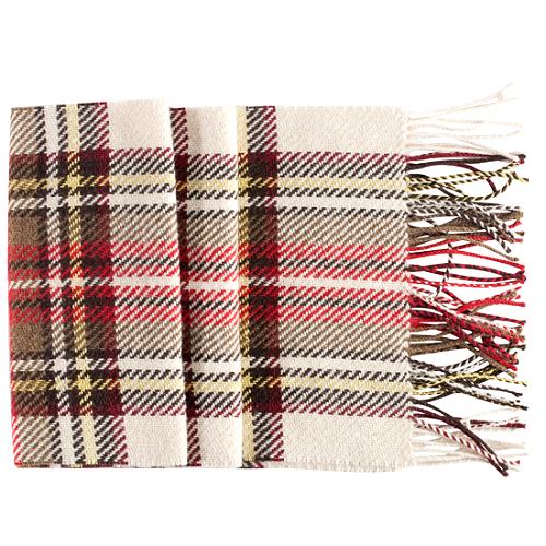 Burberry Cashmere and Wool Check Fringe Scarf