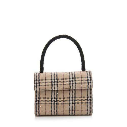 Burberry Crystal Woven Check Satchel 