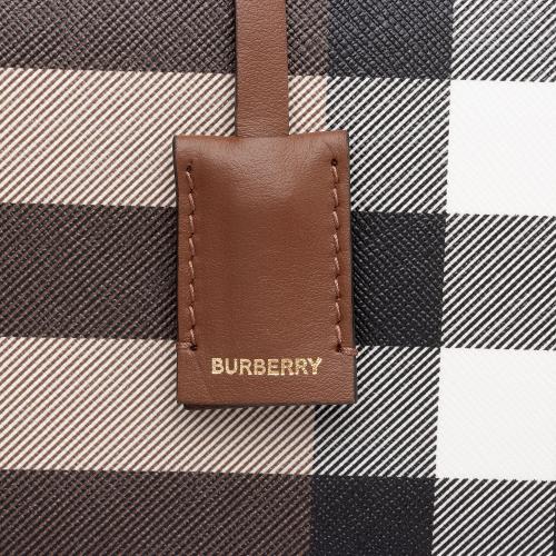 Burberry E-Canvas House Check Medium Bowling Bag