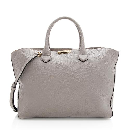 Burberry Embossed Check Leather Dewsbury Tote