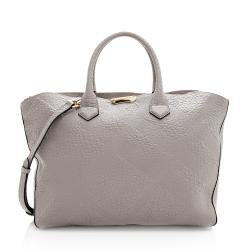 Burberry Embossed Check Leather Dewsbury Tote