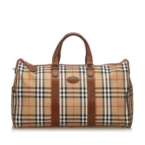 Burberry Haymarket Canvas Travel Bag