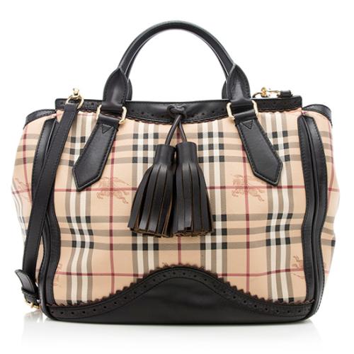 Burberry Haymarket Check Brogue Dennet Large Tote