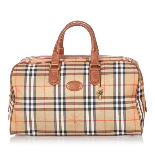 Burberry Haymarket Check Canvas Boston Bag