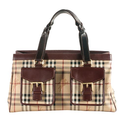 Burberry Haymarket Check Satchel Handbag