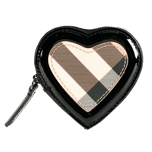 Burberry Heart-Shaped Zip Coin Wallet