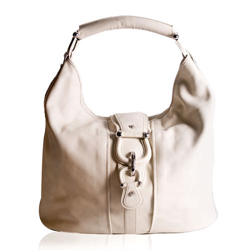 Burberry Hillgate Leather Hobo Handbag