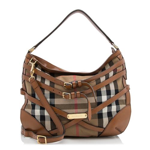Burberry House Check Bridle Dutton Small Hobo