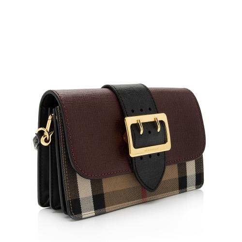 Burberry House Check Madison Buckle Small Shoulder Bag Burberry