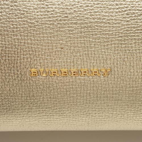 Burberry House Check Metallic Leather Banner Medium Tote