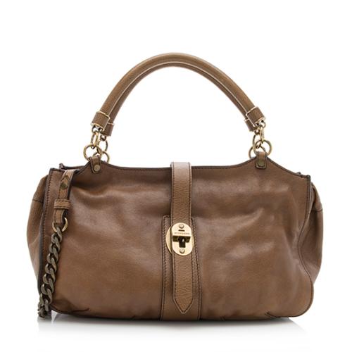 Burberry Leather Chain Turnlock Medium Tote