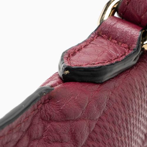 Burberry Leather Embossed Check Peyton Crossbody Bag