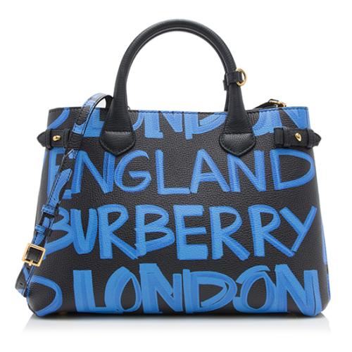 Burberry Leather Graffiti Print Medium Banner Tote