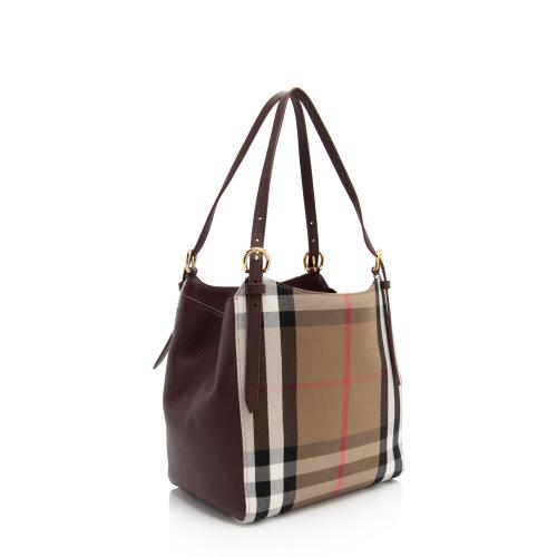 Burberry Leather House Check Canterbury Small Tote