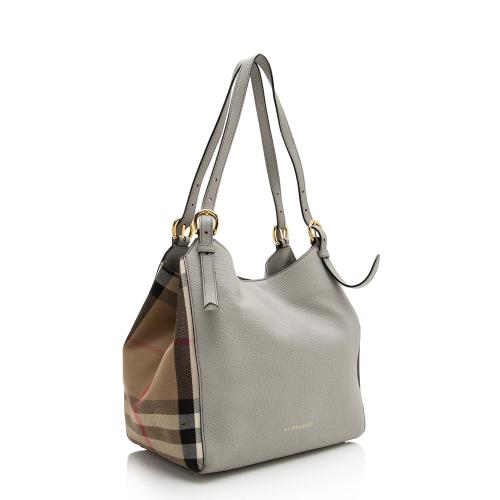 Burberry Leather House Check Canterbury Small Tote