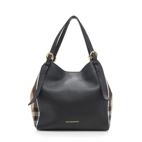 Burberry Leather House Check Derby Canterbury Small Tote