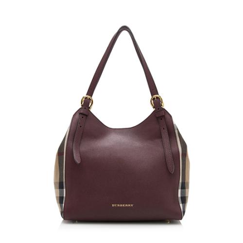 Burberry Leather House Check Derby Canterbury Small Tote
