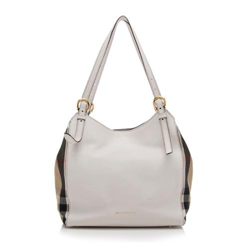 Burberry Leather House Check Canterbury Small Tote
