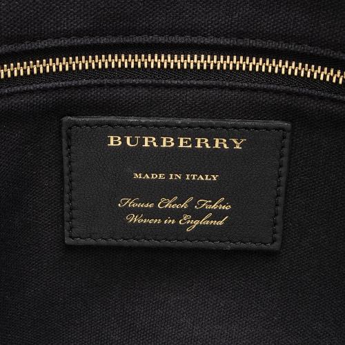 Burberry Leather House Check Derby Welburn Small Tote