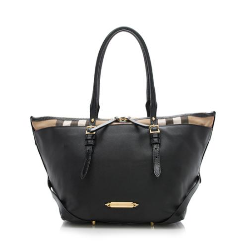 Burberry House Check Lambskin Bridle Salisbury Small Tote 