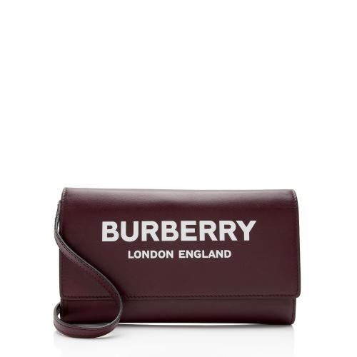 Burberry Leather Hazelmere Wallet On Strap