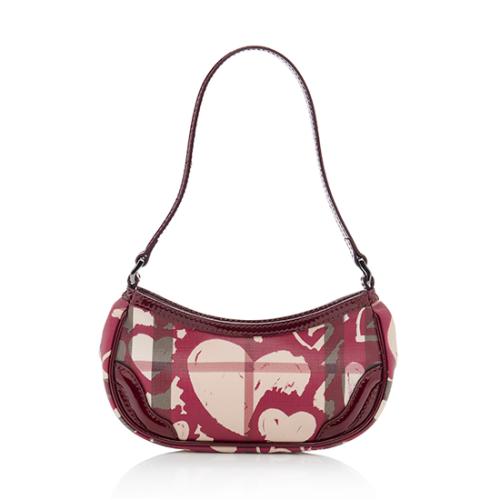 Burberry Hearts Nova Check Shoulder Bag - Burgundy Shoulder Bags