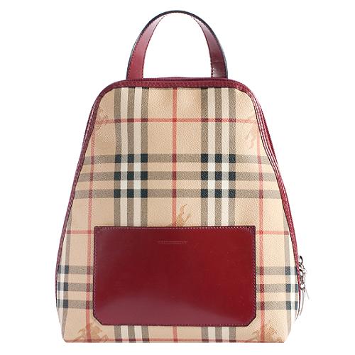 Authentic Burberry NOVA Check Front Pocket Coated Canvas Tote Bag