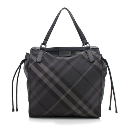 Burberry Nylon Check Buckleigh Packable Tote