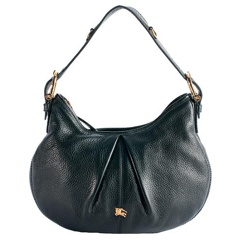 Burberry Pebbled Leather 'Malika' Small Hobo Handbag