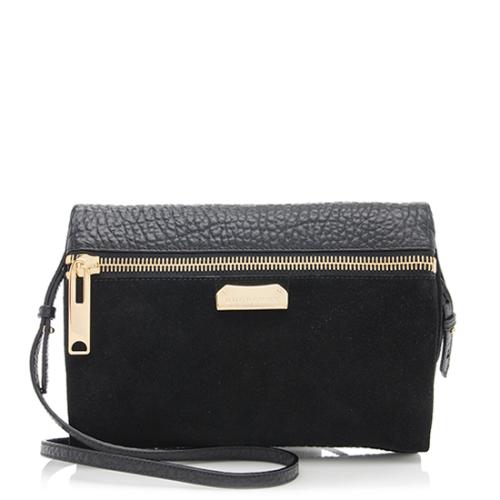 Burberry Pebbled Leather Suede Balmoral Crossbody