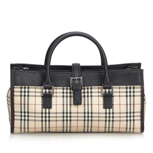 Burberry Plaid Canvas Satchel