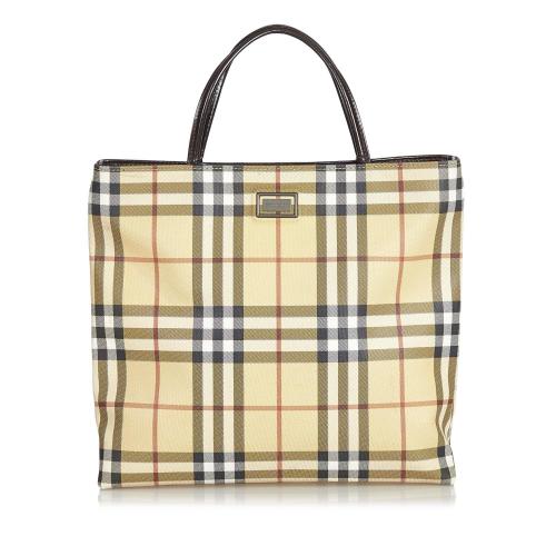 Burberry Plaid Canvas Tote