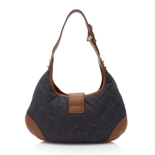 Burberry Quilted Denim Brooke Hobo