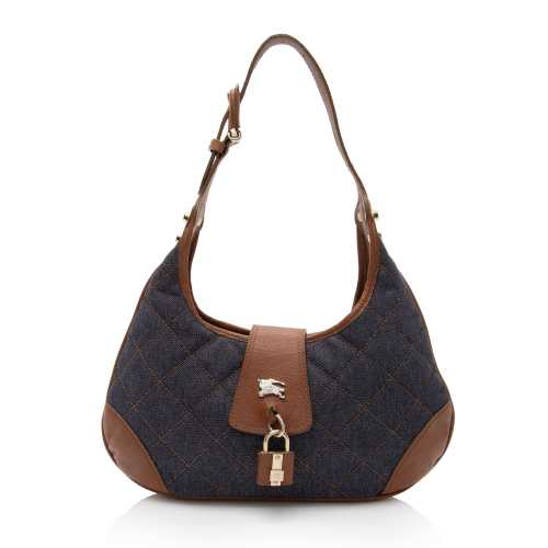 Burberry Quilted Denim Brooke Hobo