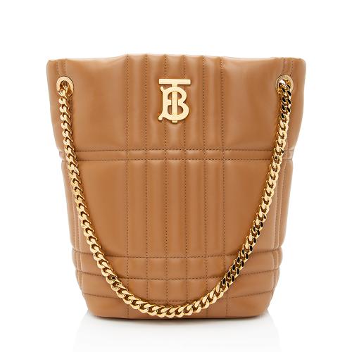 Burberry Quilted Lambskin Lola Small Bucket Bag