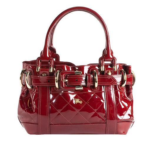 Burberry Quilted Patent Leather Baby Beaton Satchel
