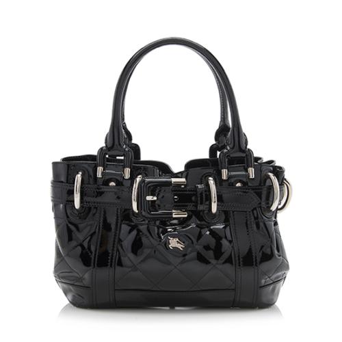 Burberry Quilted Patent Leather Baby Beaton Satchel