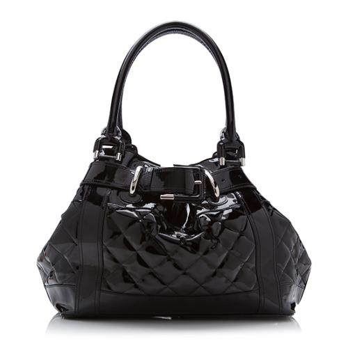 Burberry Quilted Patent Leather Beaton Tote