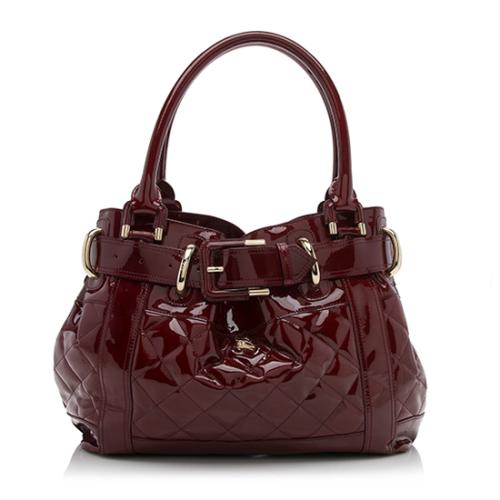 Burberry Quilted Patent Leather Beaton Tote