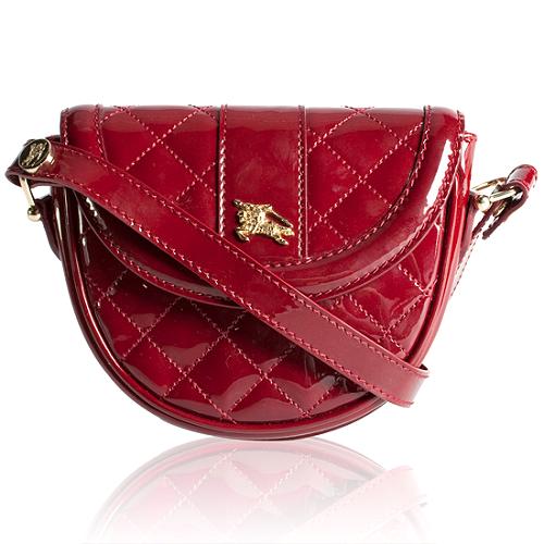 Burberry Quilted Patent Leather Mini Shoulder Handbag
