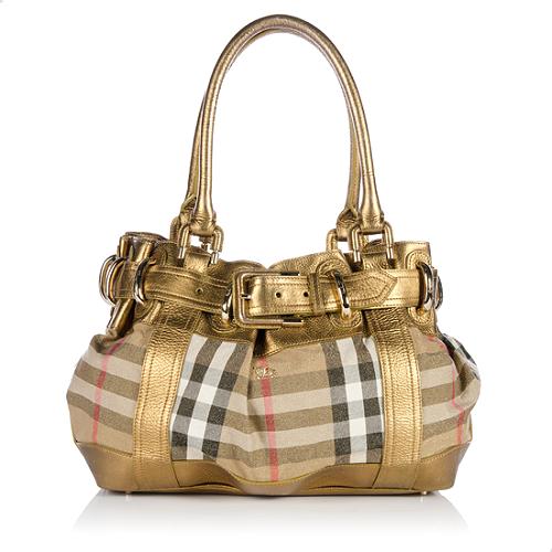 Burberry Shimmer Check Baby Beaton Satchel