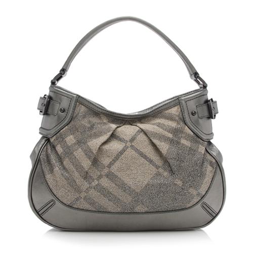 Burberry Shimmer Check Fairby Hobo