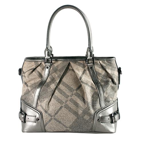 Burberry Shimmer Check 'Lowry' Medium Tote