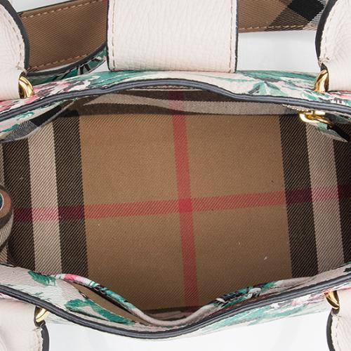 Burberry Soft Grain Leather Peony Rose Small Buckle Tote
