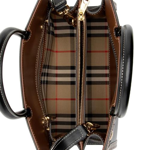 Burberry Vintage Check Smooth Calfskin Title Mini Tote