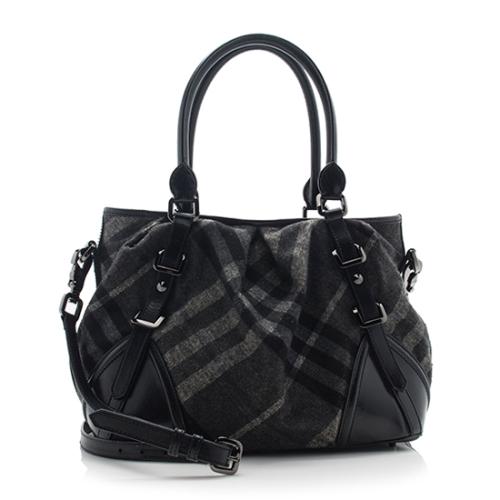 Burberry Wool Check Lowry Tote