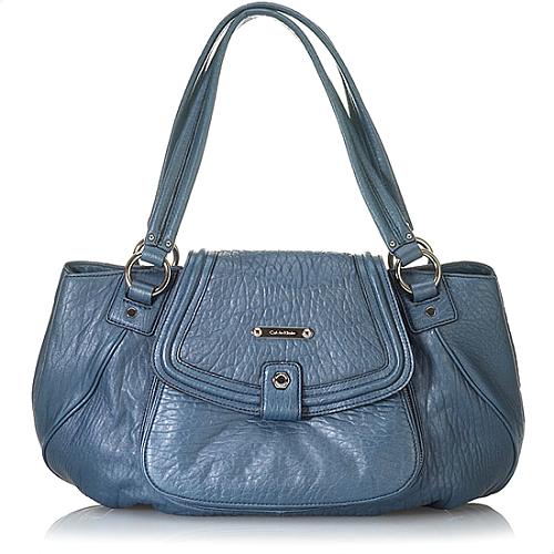 Calvin Klein Textured Leather Satchel Handbag