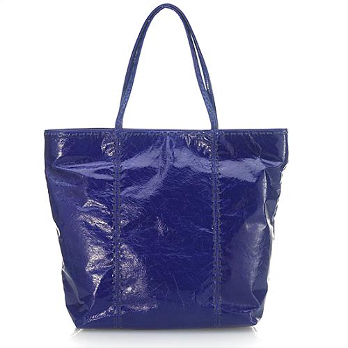 Carlos Falchi Patent Leather Shopping Tote