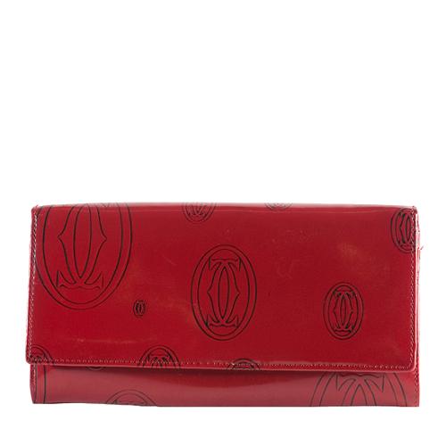 Cartier Vintage Patent Leather Happy Birthday Wallet